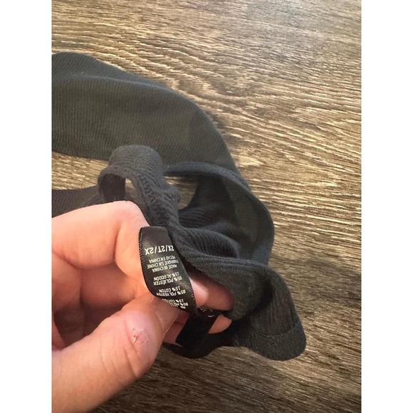 Skims Black Ribbed V Neck Crop Tank Top Bralette Style Size 2X - Picture 5 of 5